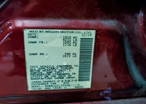 2015 Nissan Altima 2.5 из США, поврежденный, VIN 1N4AL3AP6FC233824